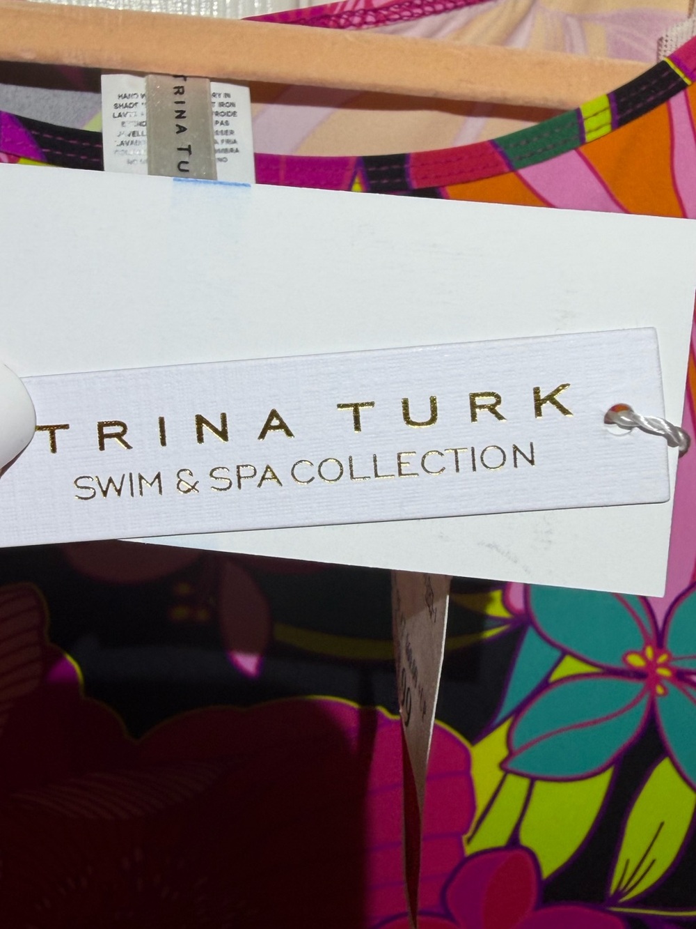 NWT Trina Turk Swim & Spa Floral Scoop Neck Cover Up Top in Black & Fuchsia. XL - Picture 6 of 8